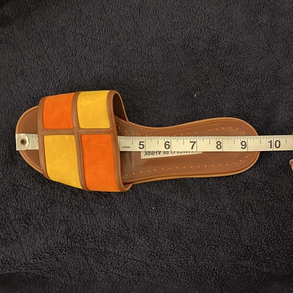 Manolo Blahnik Megacle Colorblock Flat Sandal Size 37 - Picture 10 of 10